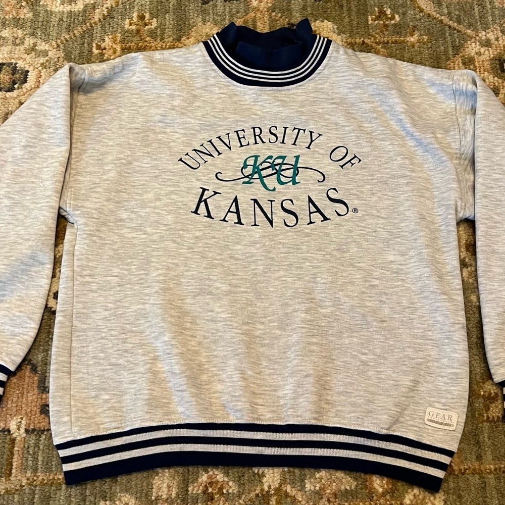 Kansas Jayhawks Women’s Vintage Gear For Sports Sweatshirt Color Grey‎ Size Med
